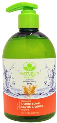Natures Gate, Liquid Soap, Oatmeal, 12.5 fl oz (369 ml) ,حمام، الجمال، الصابون