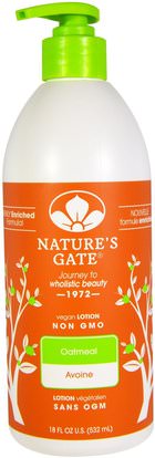 Natures Gate, Lotion, Oatmeal, 18 fl oz (532 ml) ,حمام، الجمال، غسول الجسم