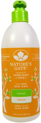 Natures Gate, Lotion, Papaya, 18 fl oz (532 ml) ,حمام، الجمال، غسول الجسم