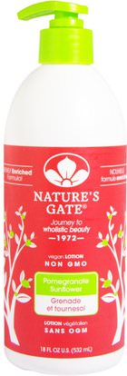 Natures Gate, Lotion, Pomegranate Sunflower, 18 fl oz (532 ml) ,حمام، الجمال، غسول الجسم