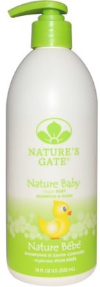 Natures Gate, Nature Baby, Baby Shampoo & Wash, 18 fl oz (532 ml) ,حمام، الجمال، دقة بالغة، فروة الرأس، الشامبو