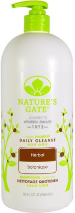 Natures Gate, Shampoo, Daily Cleanse, Vegan, Herbal, 32 fl oz (946 ml) ,حمام، الجمال، الشامبو، الشعر، فروة الرأس، مكيف