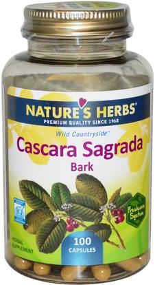 Natures Herbs, Cascara Sagrada Bark, 100 Capsules ,الأعشاب، كاسكارا، ساغرادا