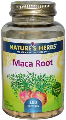 Natures Herbs, Maca Root, 100 Capsules ,الصحة، الرجال، الببغاء، المكملات الغذائية، أدابتوغين