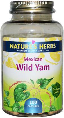 Natures Herbs, Mexican Wild Yam, 100 Capsules ,والصحة، والنساء، واليام البرية