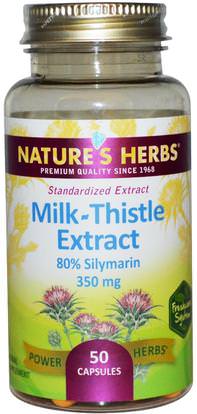 Natures Herbs, Milk-Thistle Extract, 350 mg, 50 Capsules ,الصحة، السموم، الحليب الشوك (سيليمارين)