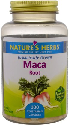 Natures Herbs, Organic Maca Root, 100 Vegetarian Capsules ,الصحة، الرجال، ماكا