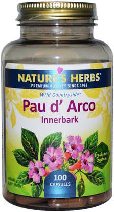 Natures Herbs, Pau d Arco, Innerbark, 100 Capsules ,الأعشاب، بو، داركو