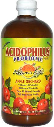 Natures Life, Acidophilus Probiotic Pro-96, Apple Orchard, 16 fl oz (474 ml) ,المكملات الغذائية، البروبيوتيك، أسيدوفيلوس