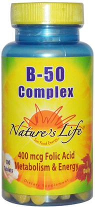 Natures Life, B- 50 Complex, 100 Tablets ,الفيتامينات، فيتامين ب المعقدة، فيتامين ب معقدة 50