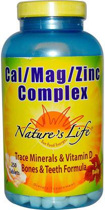 Natures Life, Cal / Mag / Zinc Complex, 250 Tablets ,المكملات الغذائية، المعادن، الكالسيوم، المغنيسيوم