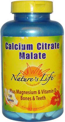 Natures Life, Calcium Citrate Malate, 120 Tablets ,والملاحق، والمعادن، سترات الكالسيوم، مالات الكالسيوم