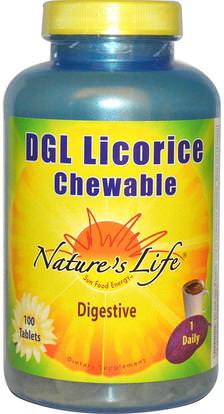 Natures Life, DGL Licorice Chewable, 100 Tablets ,المكملات الغذائية، أدابتوغين، جذر عرق السوس (دغل)