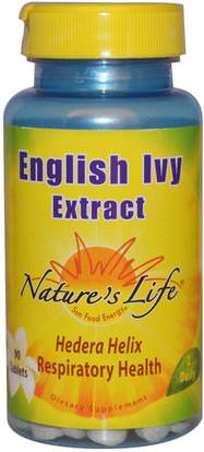 Natures Life, English Ivy Extract, 90 Tablets ,الصحة، الرئة و الشعب الهوائية، اللبلاب استخراج