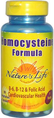 Natures Life, Homocysteine Formula, 90 Veggie Caps ,الفيتامينات، فيتامين ب، القلب القلب والأوعية الدموية، دعم القلب