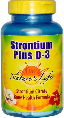 Natures Life, Strontium Plus D-3, 60 Tablets ,المكملات الغذائية، المعادن، السترونتيوم