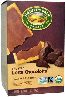Natures Path, Organic Toasted Pastries, Frosted Lotta Chocolotta, 6 Tarts, 11 oz (312 g) ,الغذاء، الأطعمة، حبوب الحبوب