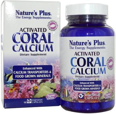 Natures Plus, Activated Coral Calcium, 90 Veggie Caps ,المكملات الغذائية، المعادن، الكالسيوم، الكالسيوم المرجانية