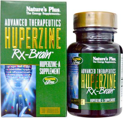Natures Plus, Advanced Therapeutics, Huperzine Rx-Brain, 30 Tablets ,الصحة، اضطراب نقص الانتباه، إضافة، أدهد، الدماغ، الأعشاب، هوبرزين (هوبرزين)