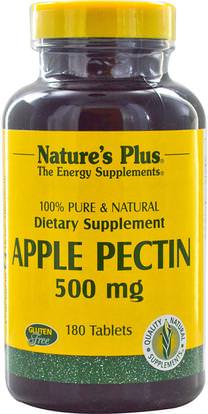 Natures Plus, Apple Pectin, 500 mg, 180 Tablets ,المكملات الغذائية، الانزيمات، الألياف، التفاح البكتين