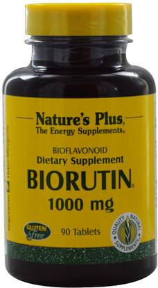 Natures Plus, Biorutin, 1000 mg, 90 Tablets ,المكملات الغذائية، مضادات الأكسدة، روتين، الفيتامينات، فيتامين ج
