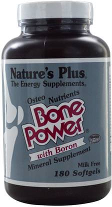 Natures Plus, Bone Power, with Boron, 180 Softgels ,الصحة، العظام، هشاشة العظام
