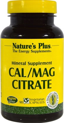 Natures Plus, Cal/Mag Citrate, 90 Veggie Caps ,والمكملات الغذائية، والمعادن، والكالسيوم والمغنيسيوم