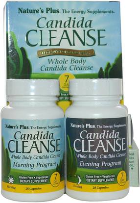 Natures Plus, Candida Cleanse, 7 Day Program, 2 Bottles, 28 Capsules Each ,الصحة، السموم، المبيضات