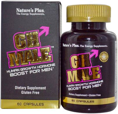 Natures Plus, GH Male, Human Growth Hormone for Men, 60 Capsules ,المكملات الغذائية، المكملات الابتنائية، ه، الصحة، الرجال