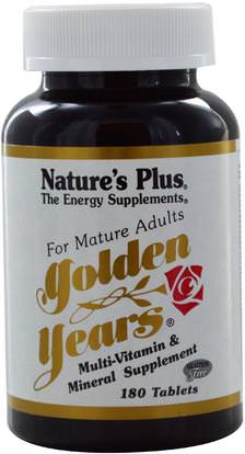 Natures Plus, Golden Years, Multi-Vitamin & Mineral Supplement, 180 Tablets ,Herb-sa