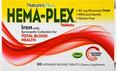 Natures Plus, Hema-Plex, 30 Sustained Release Tablets ,الصحة