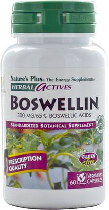 Natures Plus, Herbal Actives, Boswellin, 300 mg, 60 Veggie Caps ,الصحة، الالتهاب، بوزويليا