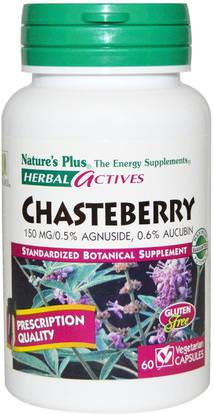 Natures Plus, Herbal Actives, Chasteberry, 150 mg, 60 Veggie Caps ,والصحة، والنساء، والأعشاب، والعجين التوت