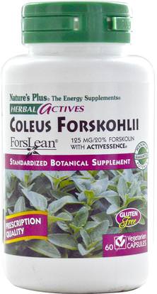 Natures Plus, Herbal Actives, Coleus Forskohlii, 125 mg, 60 Veggie Caps ,الأعشاب، كوليوس فورسكهليي