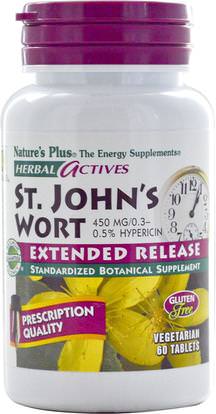 Natures Plus, Herbal Actives, St. Johns Wort, 450 mg, 60 Tablets ,الأعشاب، الشارع. جونز، ورت