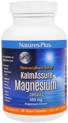 Natures Plus, Kalmassure, Magnesium, 400 mg, 90 Veggie Caps ,المكملات الغذائية، المعادن، المغنيسيوم