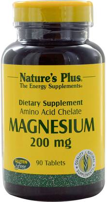 Natures Plus, Magnesium, 200 mg, 90 Tablets ,المكملات الغذائية، المعادن، المغنيسيوم