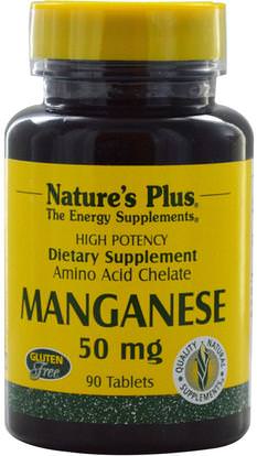 Natures Plus, Manganese, 50 mg, 90 Tablets ,المكملات الغذائية، المعادن، المنغنيز