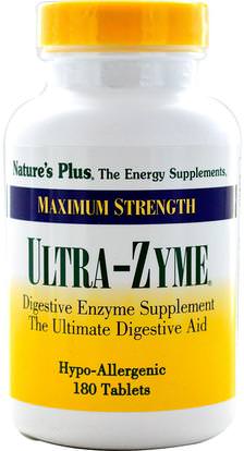 Natures Plus, Maximum Strength Ultra-Zyme, 180 Tablets ,المكملات الغذائية، والإنزيمات
