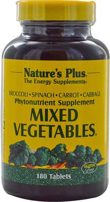 Natures Plus, Mixed Vegetables, 180 Tablets ,المكملات الغذائية، مقتطفات الفاكهة، الفواكه السوبر، الخضار