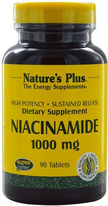 Natures Plus, Niacinamide, 1000 mg, 90 Tablets ,الفيتامينات، فيتامين ب، فيتامين b3، فيتامين b3 - نياكيناميدي
