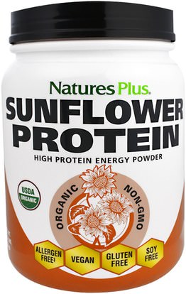 Natures Plus, Organic Sunflower Protein, 1.22 lbs (555 g) ,والمكملات الغذائية، والبروتين