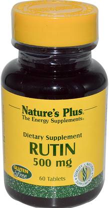 Natures Plus, Rutin, 500 mg, 60 Tablets ,المكملات الغذائية، مضادات الأكسدة، روتين، الفيتامينات، فيتامين ج
