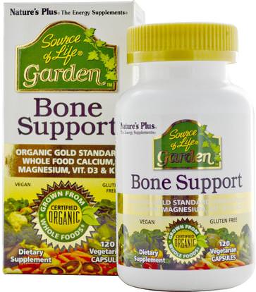 Natures Plus, Source of Life, Garden, Bone Support, 120 Veggie Caps ,الصحة، العظام، هشاشة العظام