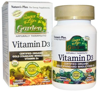 Natures Plus, Source of Life, Garden, Vitamin D3, 60 Veggie Caps ,الفيتامينات، فيتامين d3