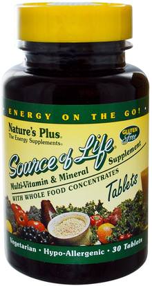 Natures Plus, Source of Life, Multi-Vitamin & Mineral Supplement, 30 Tablets ,الفيتامينات، الفيتامينات