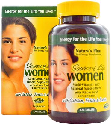 Natures Plus, Source of Life, Women, Multi-Vitamin and Mineral Supplement, 120 Tablets ,الفيتامينات، النساء الفيتامينات المتعددة، النساء