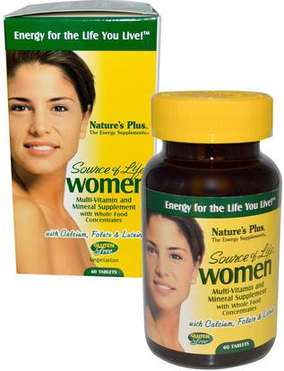 Natures Plus, Source of Life, Women, Multi-Vitamin and Mineral Supplement, 60 Tablets ,الفيتامينات، النساء الفيتامينات المتعددة، النساء