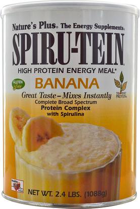 Natures Plus, Spiru-Tein, High Protein Energy Meal, Banana, 2.4 lbs (1088 g) ,والمكملات الغذائية، والبروتين