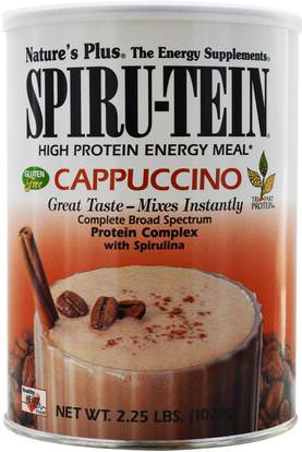Natures Plus, Spiru-Tein, High Protein Energy Meal, Cappuccino, 2.25 lbs (1024 g) ,والمكملات الغذائية، والبروتين